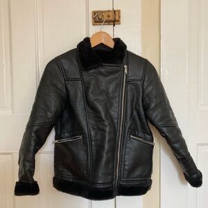 ZARA Black leather jacket XS
